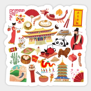 China Travel Icons Sticker